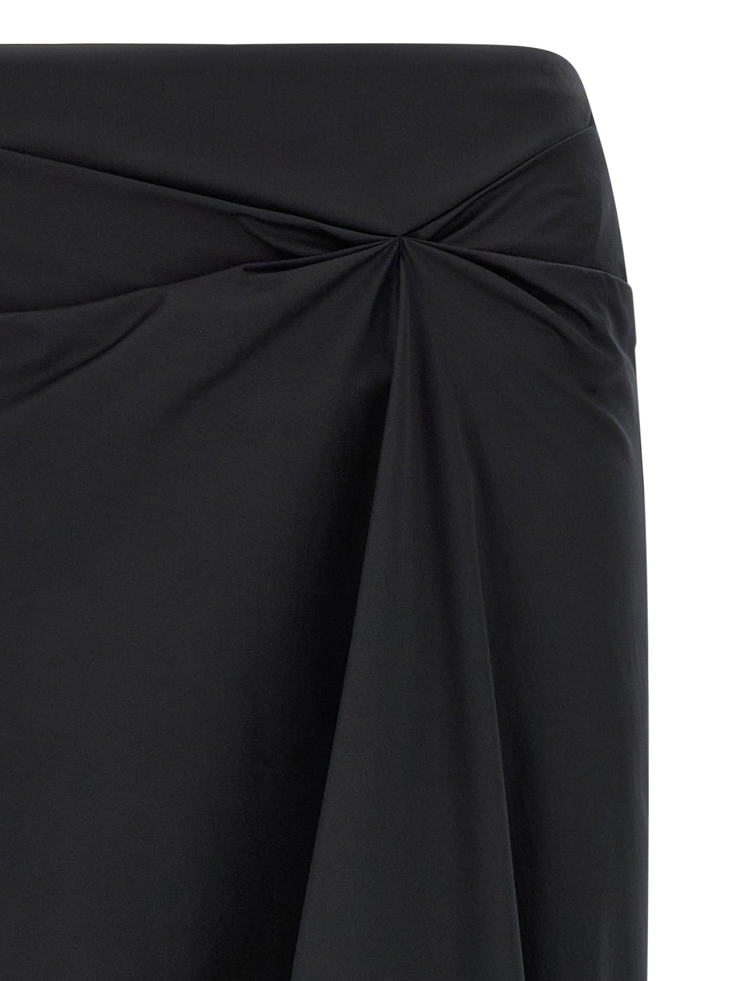 Max Mara Black Cotton Midi Skirt