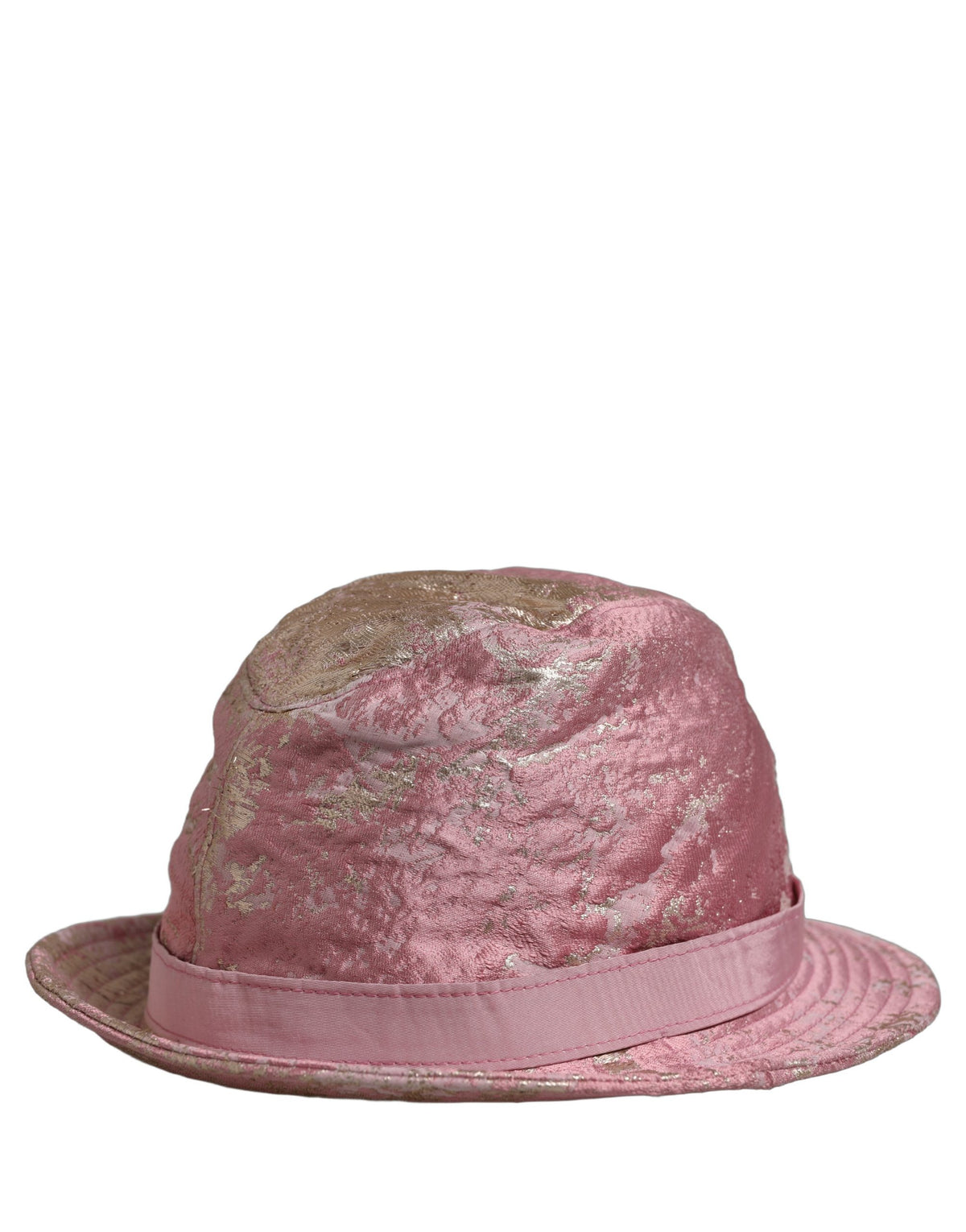 Dolce & Gabbana Polyester & Silk Bucket Hat - Pink Patterned Jacquard Signature Monogram