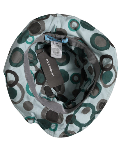 Dolce & Gabbana Cotton Bucket Hat - Black Teal Patterned Signature