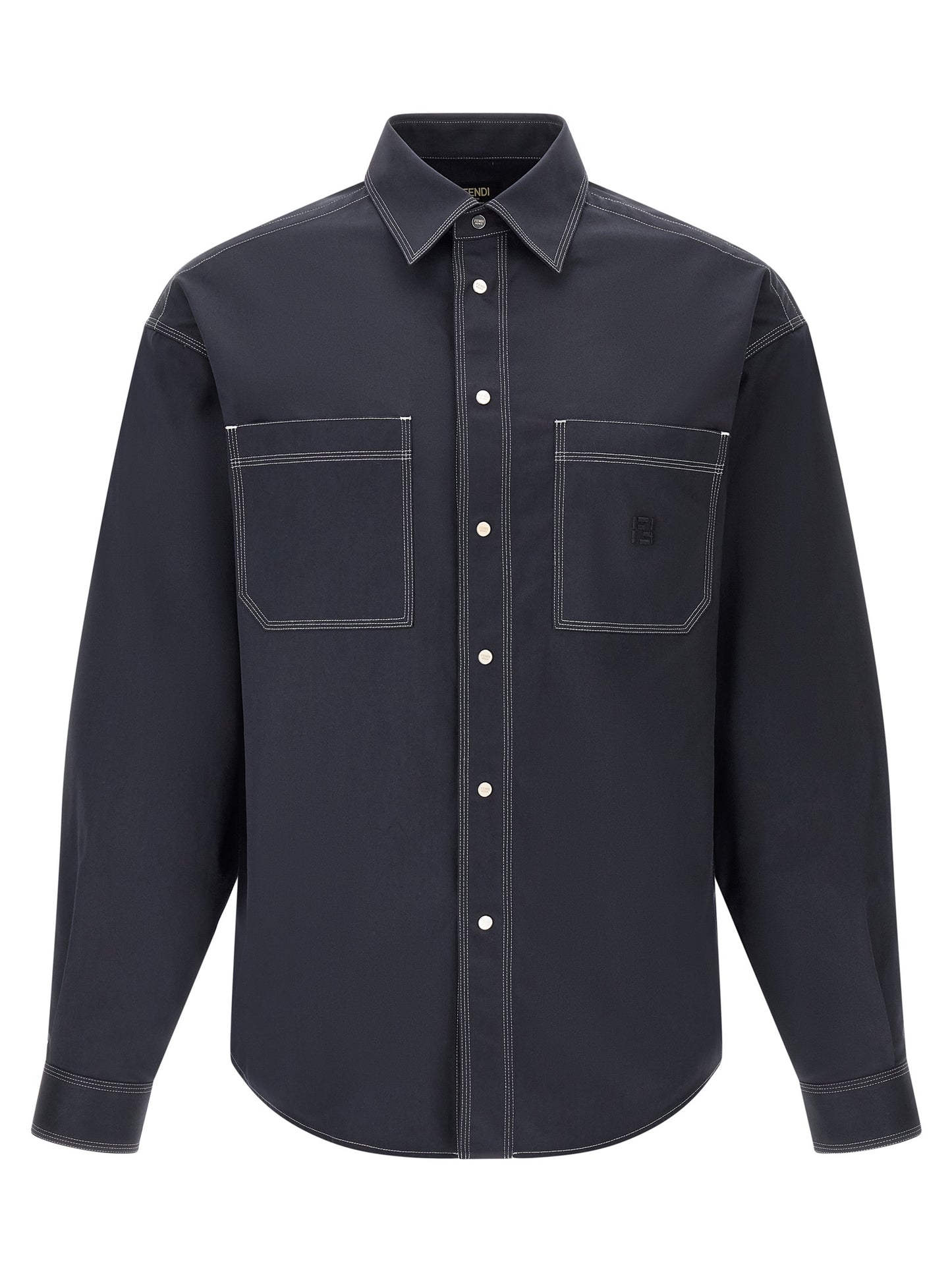 Fendi Blue Cotton Blouse