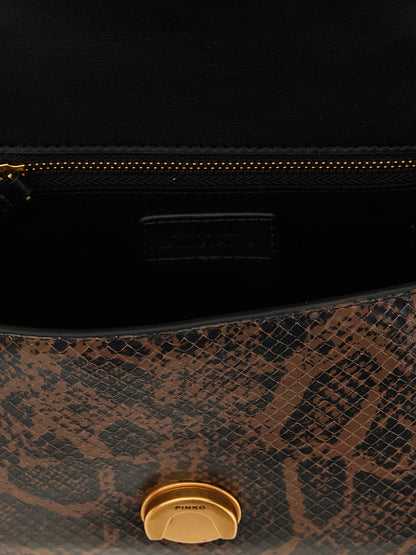 PINKO Brown Calfskin Handbag