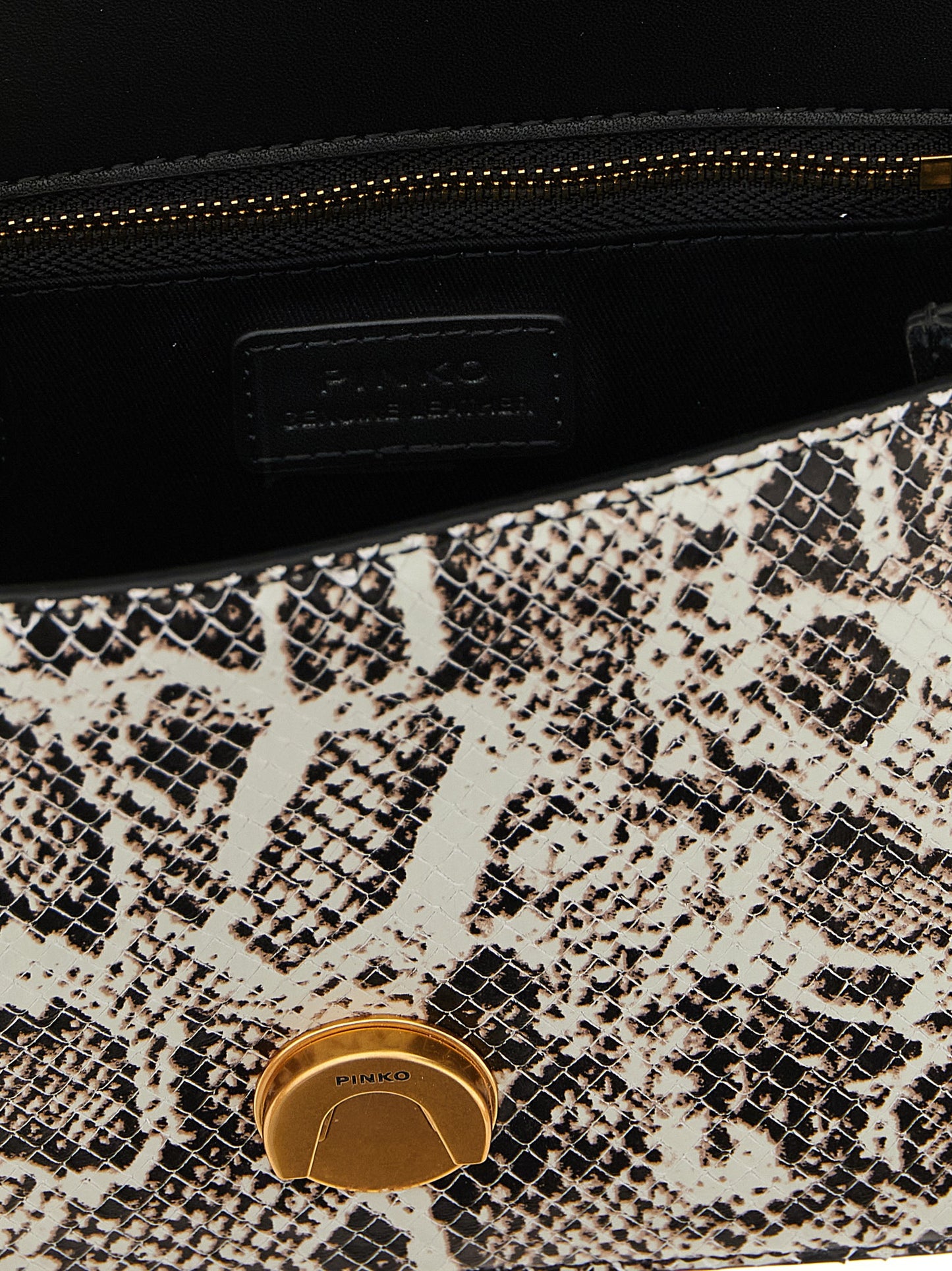 PINKO Gray Calfskin Handbag