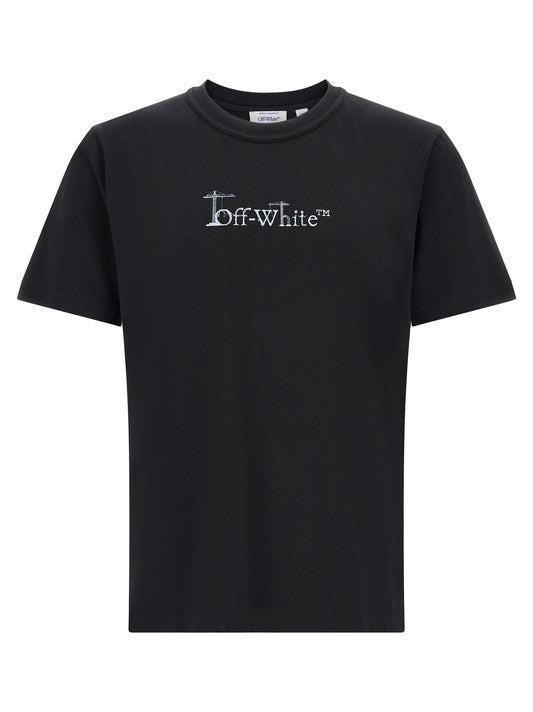 T-Shirt by Off-White for men in cotton black, orange & white features an edgy silhouette, meticulously detailed with a sophisticated and for a truly edgy finish.