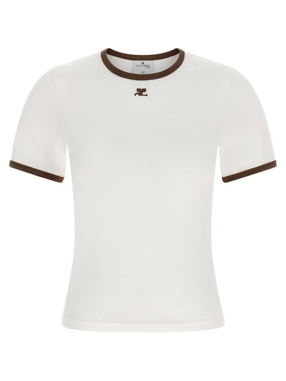 Courrèges Brown Cotton T-Shirt