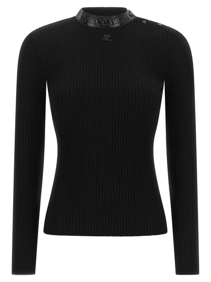 Courrèges Black Viscose Cardigan