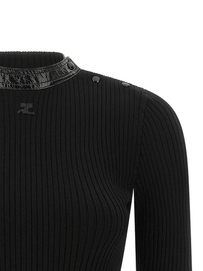 Courrèges Black Viscose Cardigan