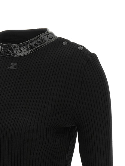Courrèges Black Viscose Cardigan