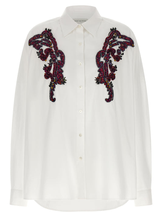 Dries Van Noten White Cotton Blouse
