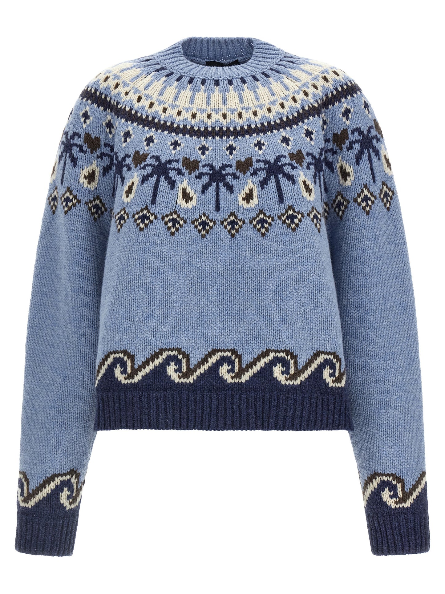 Alanui Blue Virgin Wool Cardigan