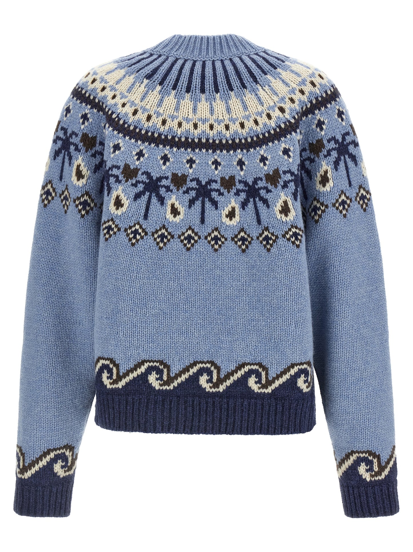 Alanui Blue Virgin Wool Cardigan