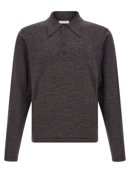 Lemaire Brown Wool Polo Shirt