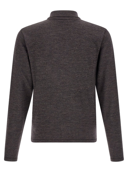 Lemaire Brown Wool Polo Shirt