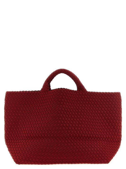 Flap Clutch Handbag by NAGHEDI for women in nylon neoprene & calfskin leather bicolour, gold, green, multicolor, red & signature features a signature silhouette, showcasing a secure snap, flap & zipper and signature with versatile shoulder-strap, handle & adjustable-strap for a sophisticated look.