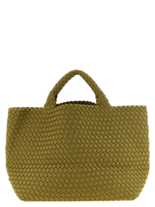 This Large Shoulder Flap Clutch Handbag by NAGHEDI for women in nylon neoprene & calfskin leather and bicolour, green & signature presents a sculptural silhouette featuring a secure snap, flap & zipper, ample , and versatile shoulder-strap, handle & adjustable-strap for a sculptural finish.