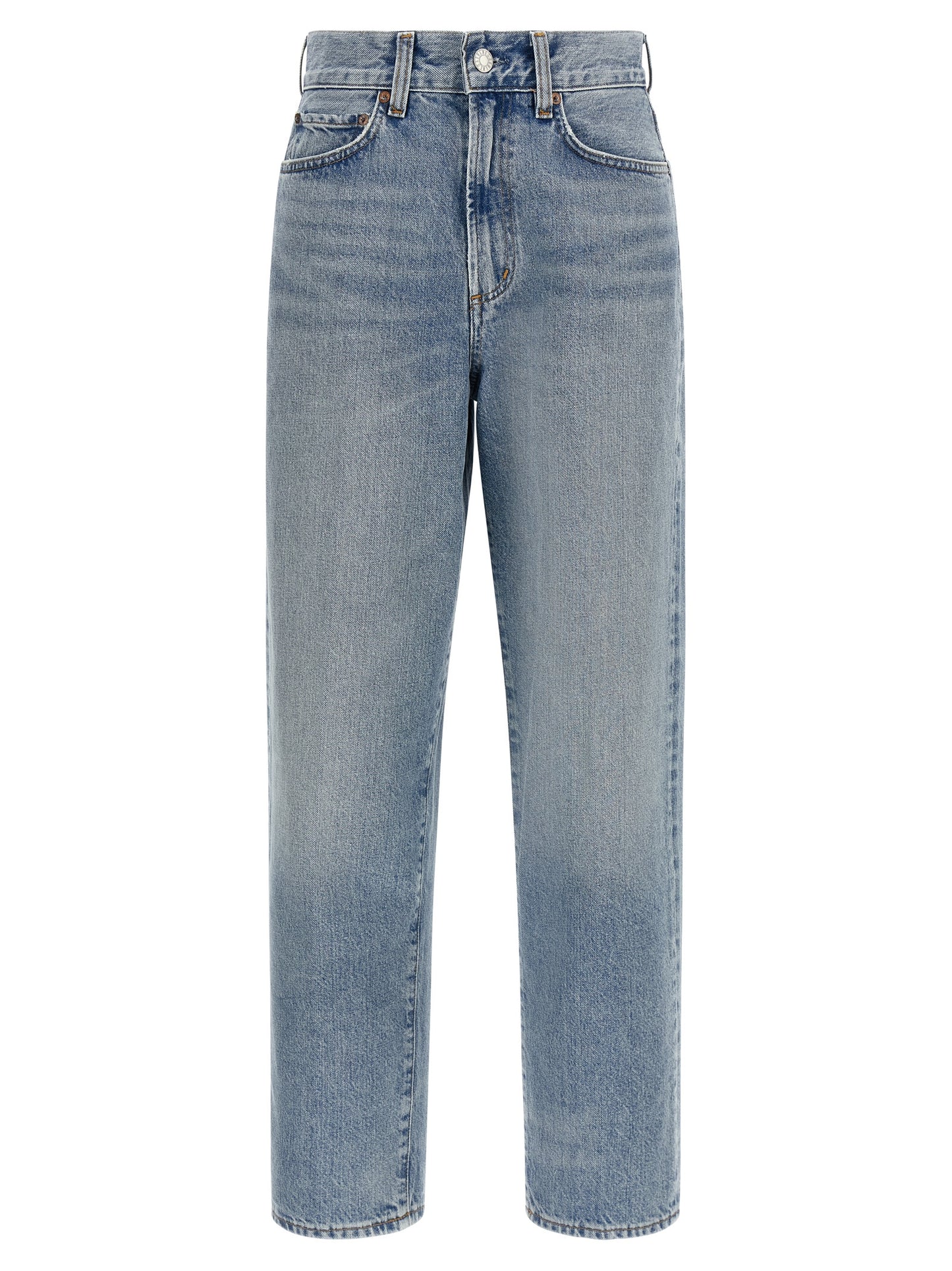 Agolde Blue Cotton Straight-Leg Jeans