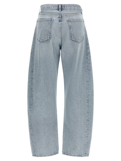 Agolde Blue Cotton High-Waisted Jean