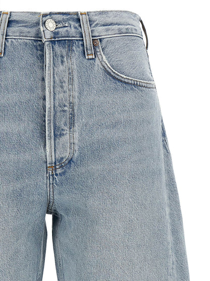 Agolde Blue Cotton High-Waisted Jean