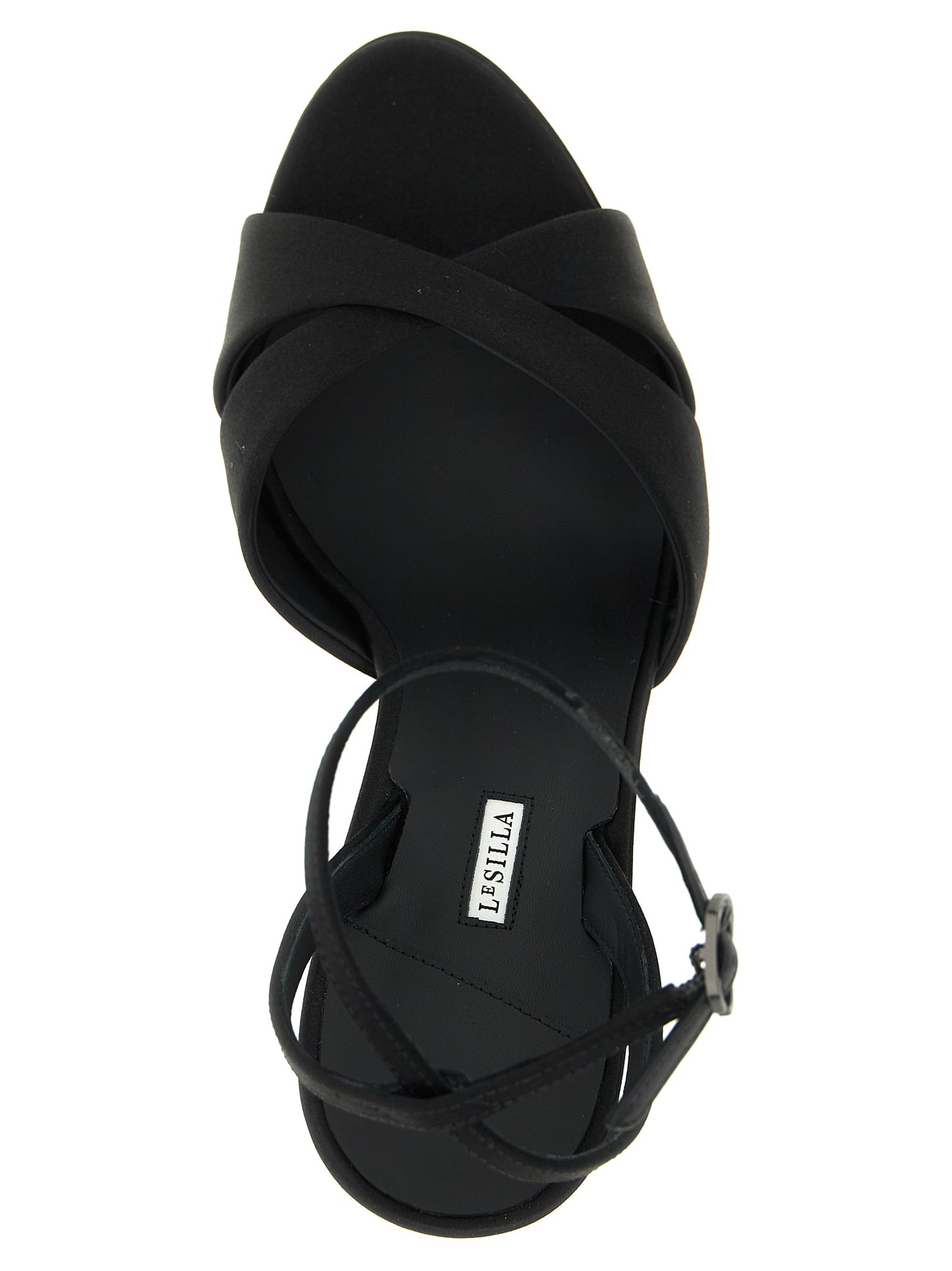 LE SILLA Black Viscose Stiletto Heel Sandals
