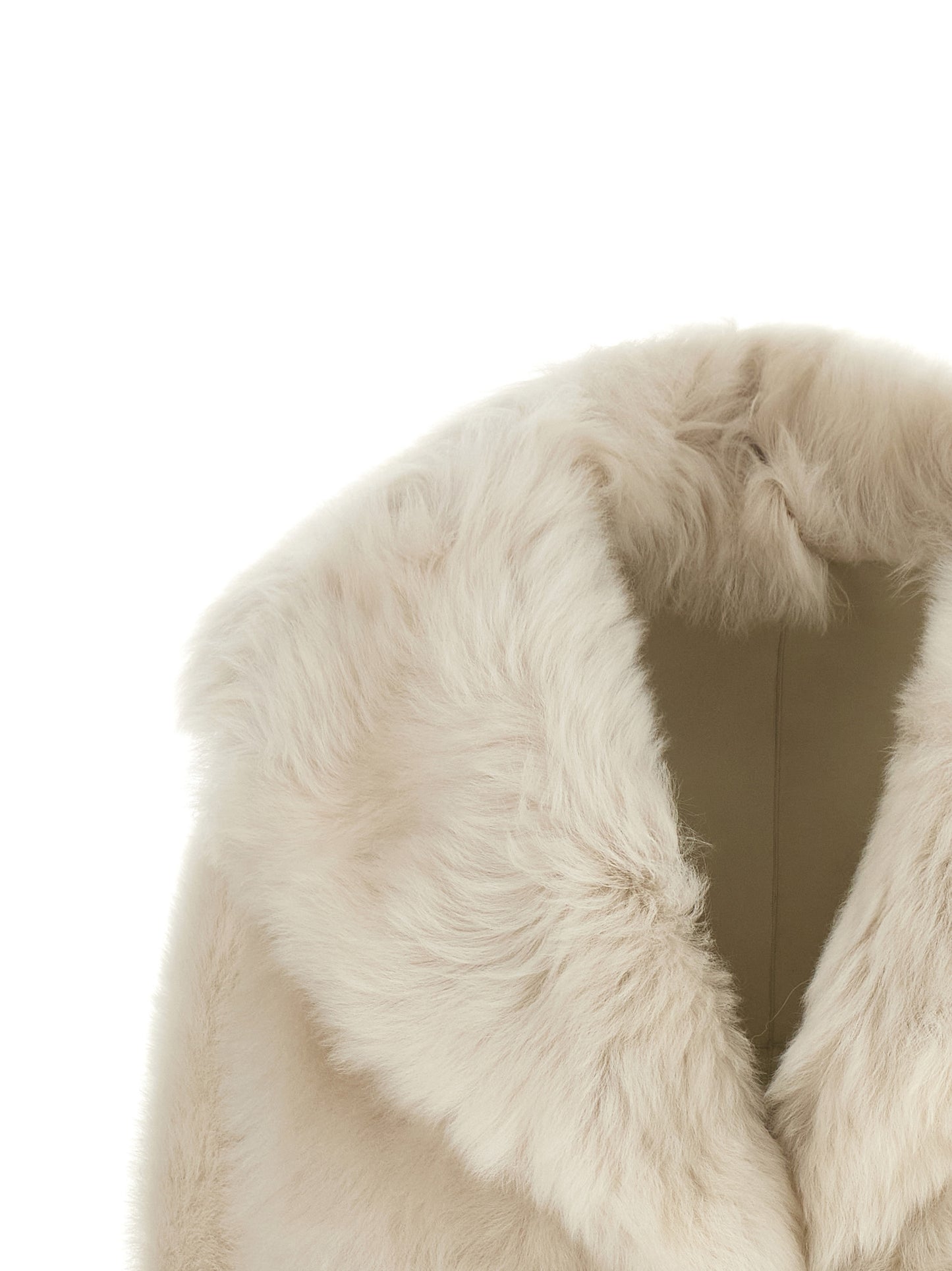 BLANCHA White Lamb Fur Full-Length Jacket