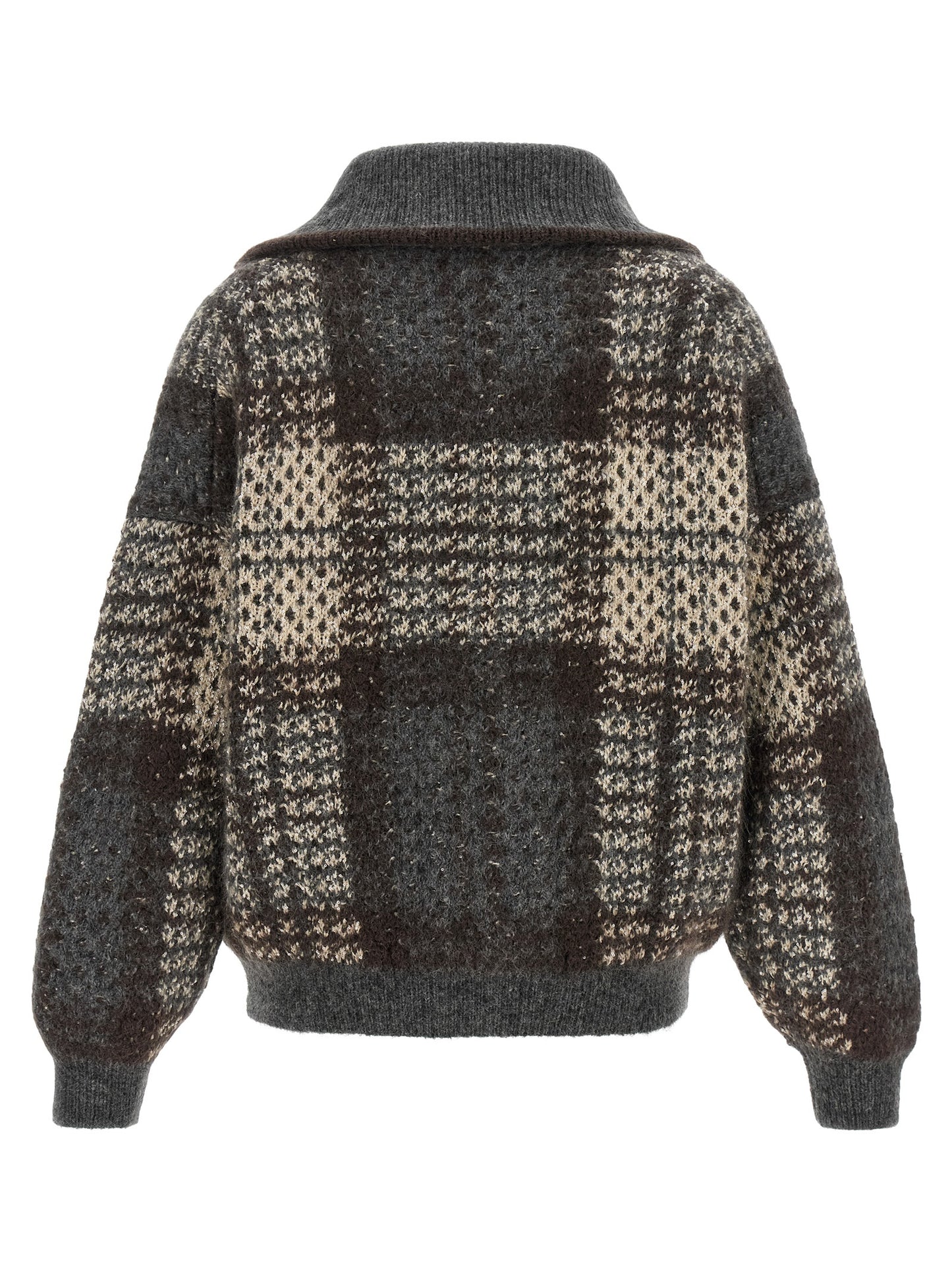 Brunello Cucinelli Gray Fabric Cardigan