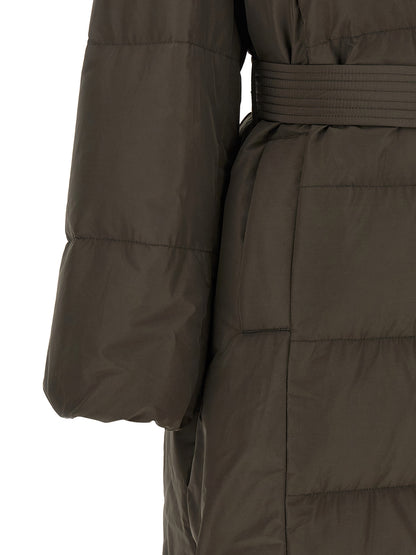 Hooded Puffer Jacket by Brunello Cucinelli for women in cotton canvas bicolour, green, olive & patterned features an contemporary silhouette, showcasing a sophisticated and contemporary pockets, hooded & insulated for a truly refined look.