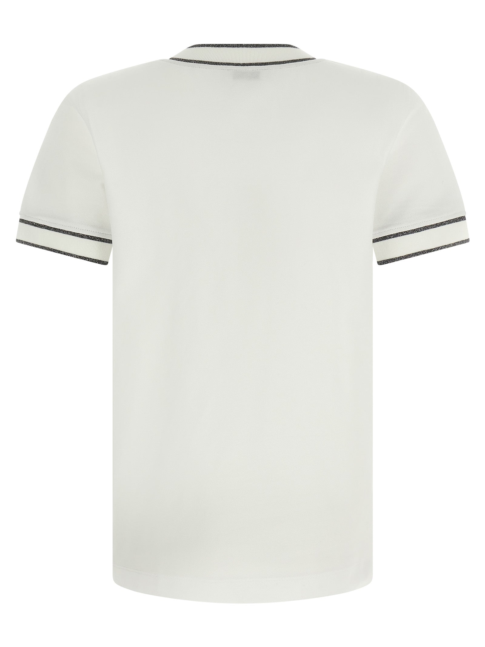 T-Shirt by Brunello Cucinelli for women in cotton white showcases a dramatic silhouette, elegantly detailed with a dramatic crew neckline and for a truly dramatic finish.