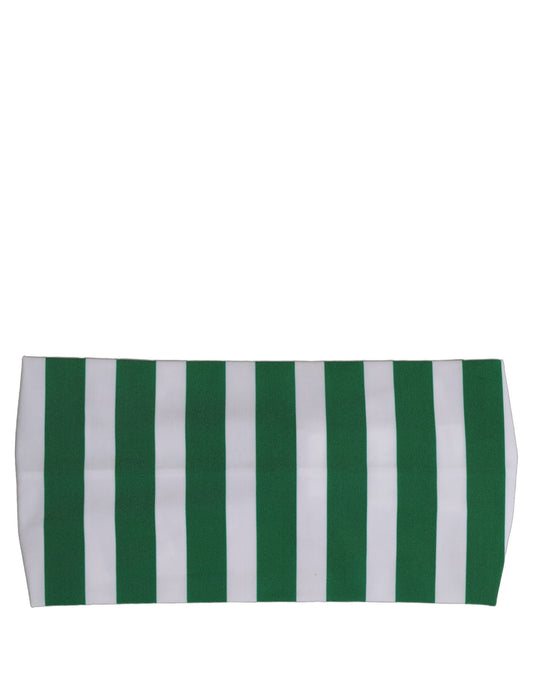 Dolce & Gabbana Cashmere Wool & Nylon Headband - Black Green White Signature Striped