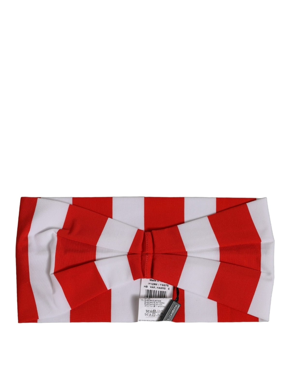 Dolce & Gabbana Cashmere Nylon & Elastane Headband - Black Red White Signature Striped