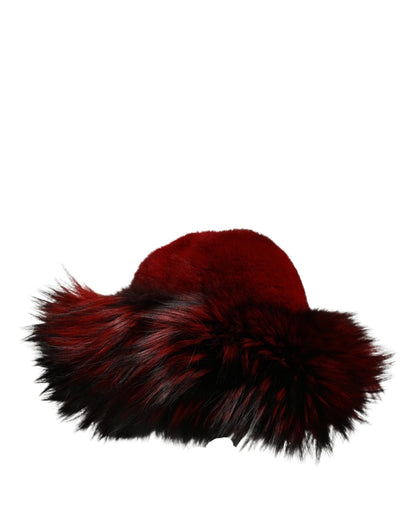 Dolce & Gabbana Faux Fox & Mink Fur Bucket Hat - Red Signature