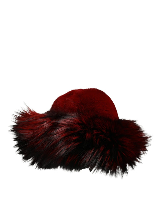 Dolce & Gabbana Faux Fox & Mink Fur Bucket Hat - Red Signature