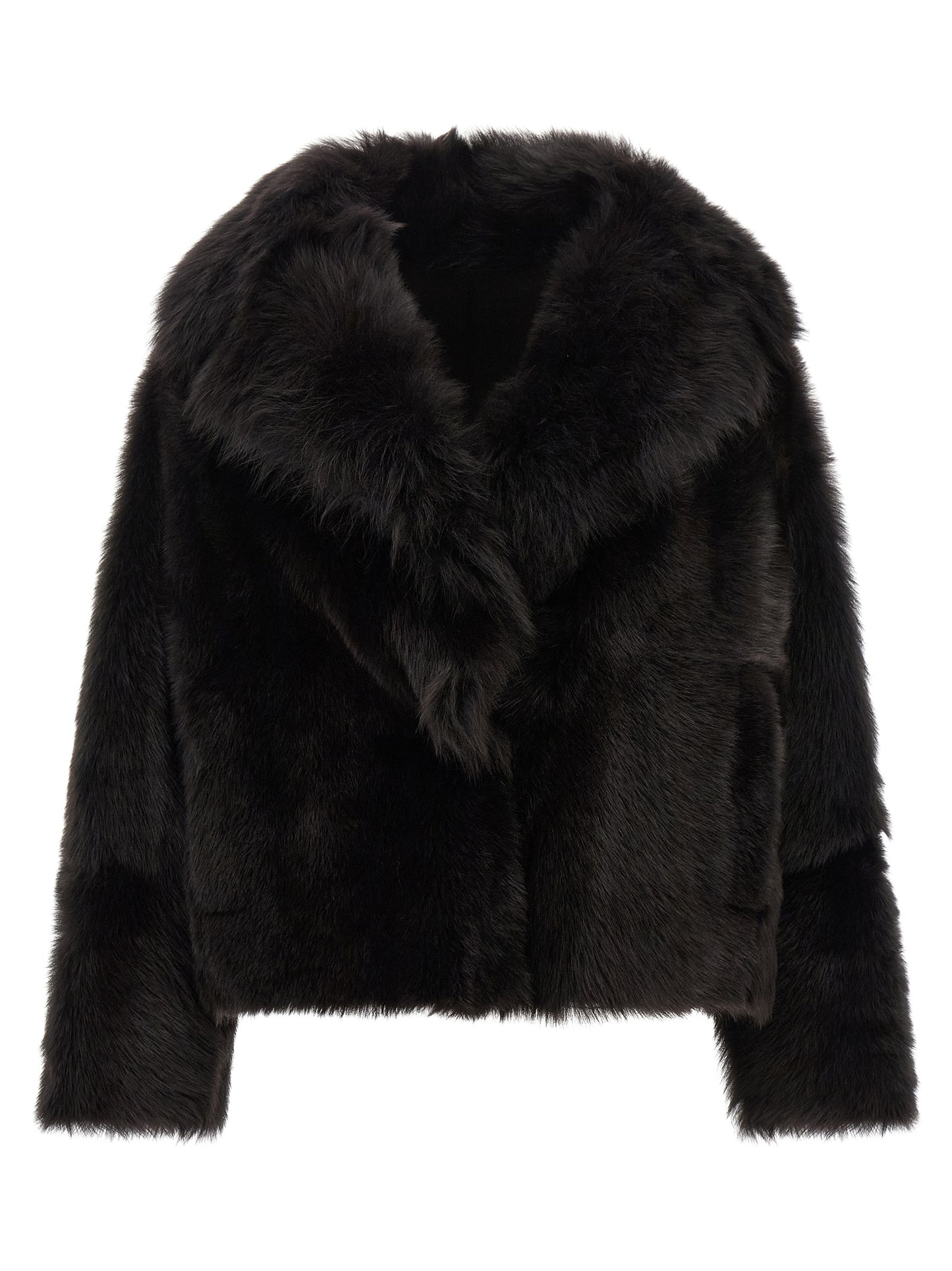 BLANCHA Brown Lamb Fur Full-Length Jacket