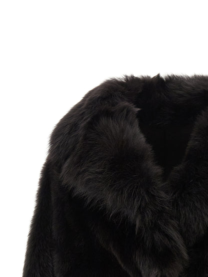 BLANCHA Brown Lamb Fur Full-Length Jacket