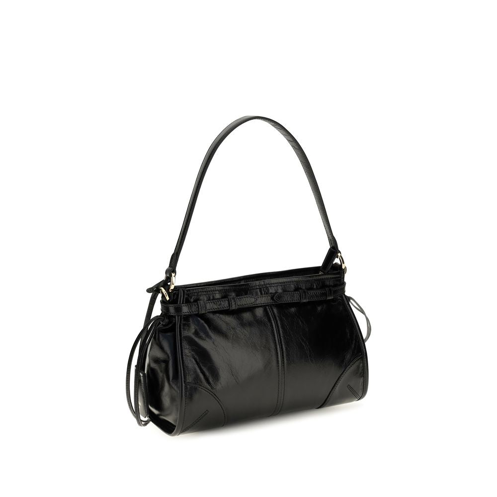 Small Shoulder Hobo Handbag by Prada for women in bos taurus calf leather black features a refined silhouette, showcasing a secure zipper, organized , and versatile shoulder-strap, handle, adjustable-strap, detachable-strap & belt-strap for a refined finish.