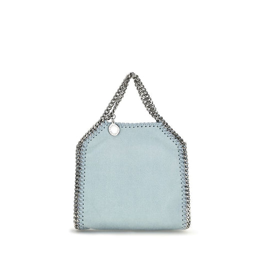 Handbag by Stella McCartney for women in faux leather blue features a ornamental silhouette, showcasing a secure snap & button, ample single-compartment, and ornamental handle for a sophisticated look.