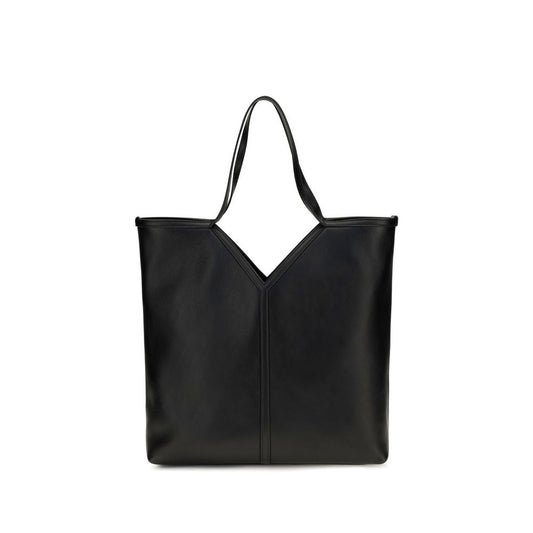 Large Shoulder Tote Bag by Saint Laurent for men in bos taurus calf leather black & signature features an effortlessly chic silhouette with a secure zipper & hook, ample , and versatile shoulder-strap for effortlessly chic everyday luxury.