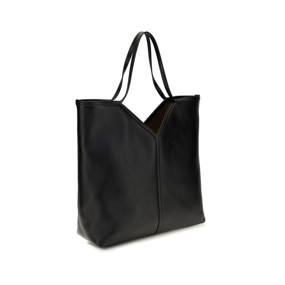 Large Shoulder Tote Bag by Saint Laurent for men in bos taurus calf leather black & signature features a effortless sophistication silhouette, secured by a zipper & hook with ample and versatile shoulder-strap for a effortless sophistication finish.