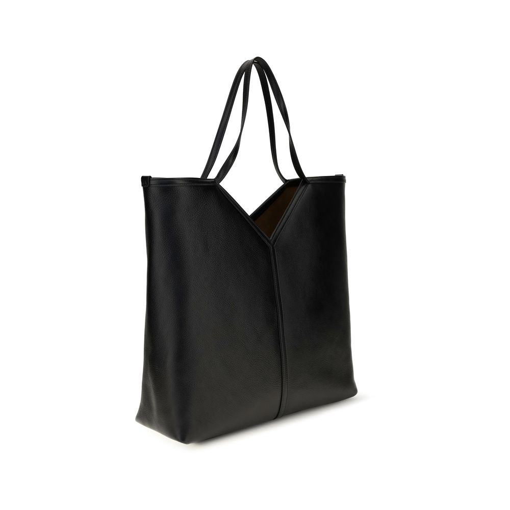 Large Shoulder Tote Bag by Saint Laurent for men in bos taurus calf leather black & signature showcases a statuesque silhouette, artfully detailed with a secure zipper & hook, organized , and versatile shoulder-strap for a statuesque look.