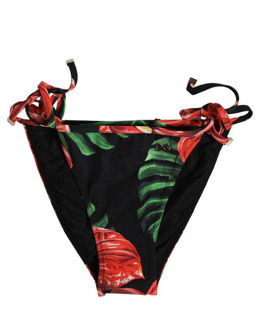 Dolce & Gabbana Women's Stretch Nylon Bikini - Black Floral Signature Print