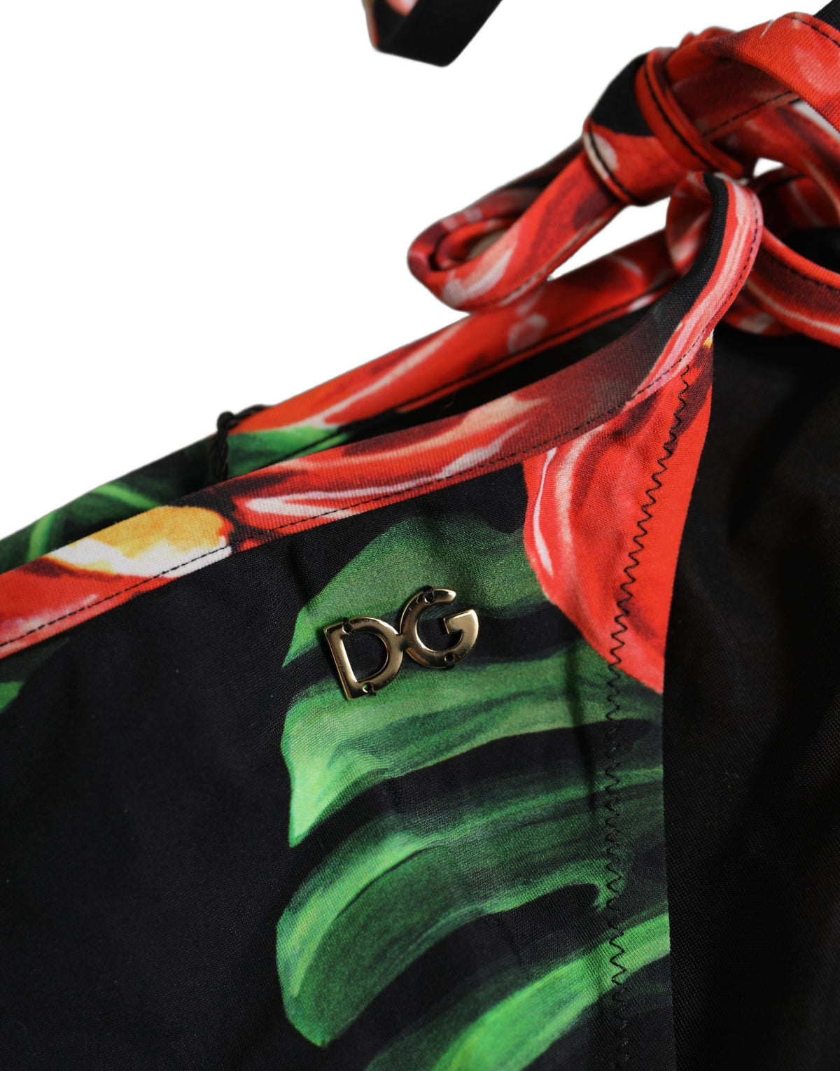 Dolce & Gabbana Women's Stretch Nylon Bikini - Black Floral Signature Print