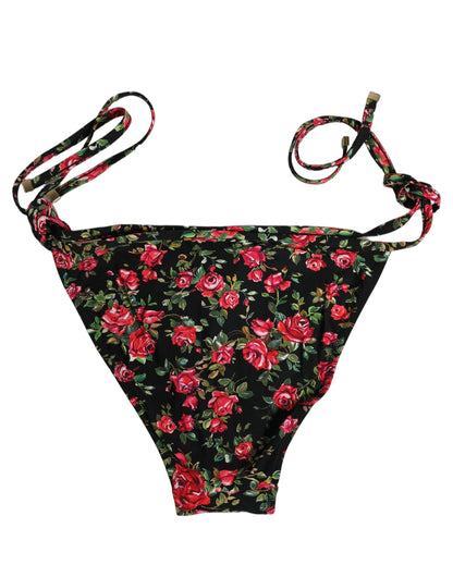 Dolce & Gabbana Women's Stretch Nylon Bikini - Black Floral Signature Print