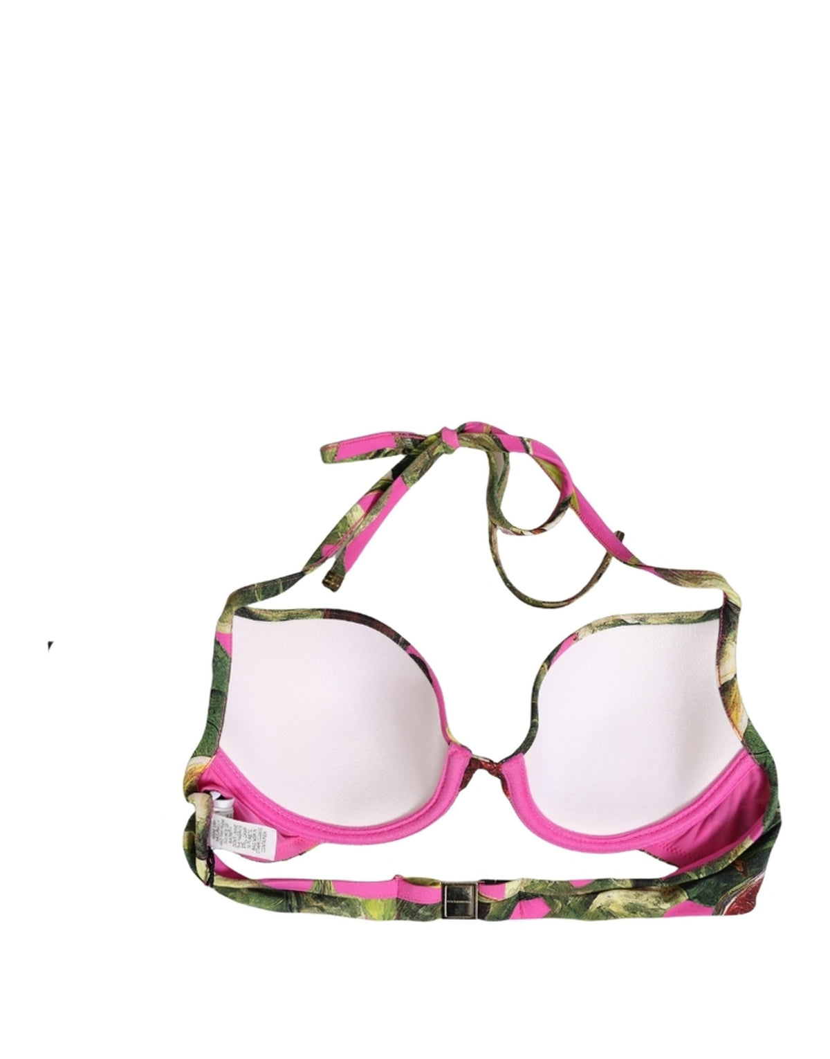 Dolce & Gabbana Women's Stretch Nylon Swimwear Top - Fuchsia Pink Signature Print