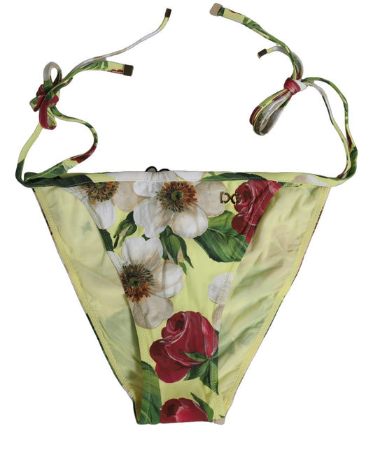 Dolce & Gabbana Women's Stretch Nylon Bikini - Yellow Floral Signature Print
