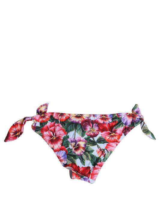 Dolce & Gabbana Women's Stretch Nylon Bikini - White Floral Signature Print