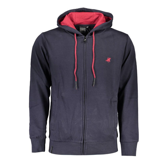 Hooded Sweatshirt Hoodie by U.S. Grand Polo for men in cotton polyester blue features a authentic silhouette, showcasing a sophisticated hooded neckline and authentic detail for a refined finish.