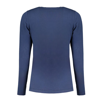 T-Shirt by Pepe Jeans for women in stretch cotton blue, signature & print showcases a dramatic silhouette, elegantly detailed with a dramatic and for a truly dramatic finish.