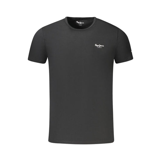T-Shirt by Pepe Jeans for men in stretch cotton black & print features an on trend silhouette, perfectly showcasing a on trend short-sleeve and crew neckline for an elevated aesthetic.