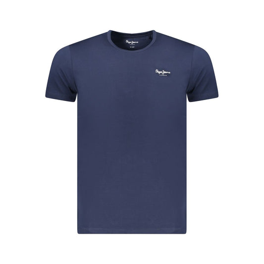 T-Shirt by Pepe Jeans for men in stretch viscose cotton blue & print showcases a dramatic silhouette, elegantly detailed with a dramatic and short-sleeve for a truly dramatic finish.