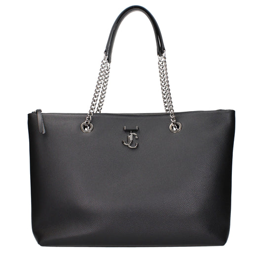 Shoulder Bag by Jimmy Choo for women in leather black presents a versatile silhouette, showcasing a secure and versatile with versatile shoulder-strap for a sophisticated look.