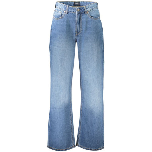Jeans by Pepe Jeans for women in denim cotton blue features an sartorial straight-leg and long with a high rise cut for a sartorial finish.