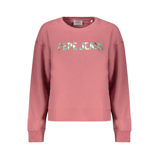Sweatshirt by Pepe Jeans for women in cotton polyester natural, pink & print features an magnificent silhouette, showcasing a sophisticated crew neckline and detail for a truly magnificent finish.